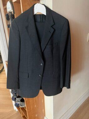 2 piece dark gray business suit
